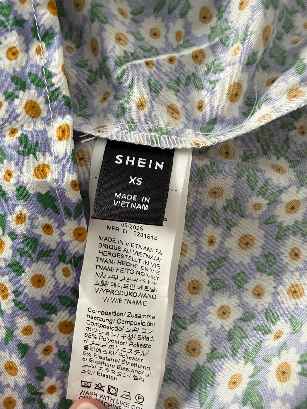 Floral V-Neck Smocked Waist Midi Dress in Lilac - Picture 3 of 3